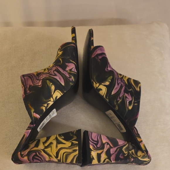 ASOS Nyla Heeled Mules Featuring a Colorful Marble Print and a Flare Block Heel - Picture 9 of 15